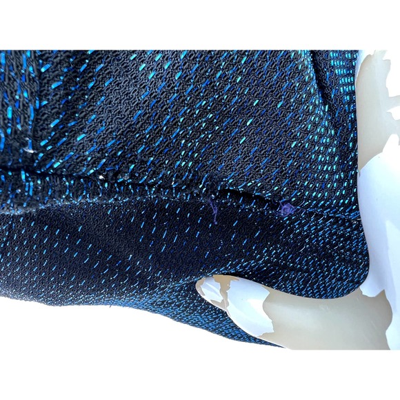 80’s Metallic Blue Threaded Sheath Dress - Picture 11 of 11